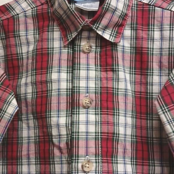 GOODLAD Boys Size 24M Red Checkered Button Down Dress Shirt - Picture 2 of 7